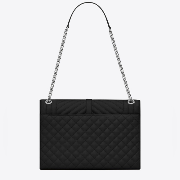 YSL ENVELOPE LARGE BAG IN MIX MATELASSÉ GRAIN DE POUDRE EMBOSSED LEATHER - Picture 13 of 16